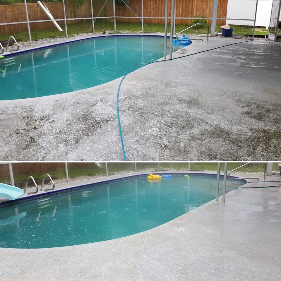 Pool Deck Cleaning - Professional pressure washing service by Supreme Cleaning